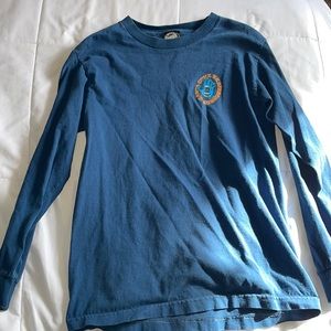 Santa Cruz Skateboard t shirt, long sleeve, xs, navy blue